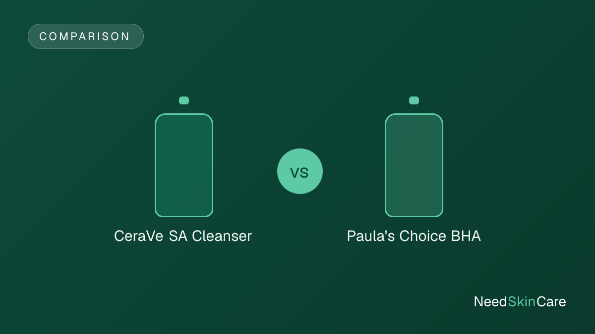 CeraVe SA Cleanser vs Paula's Choice BHA: Which to Use